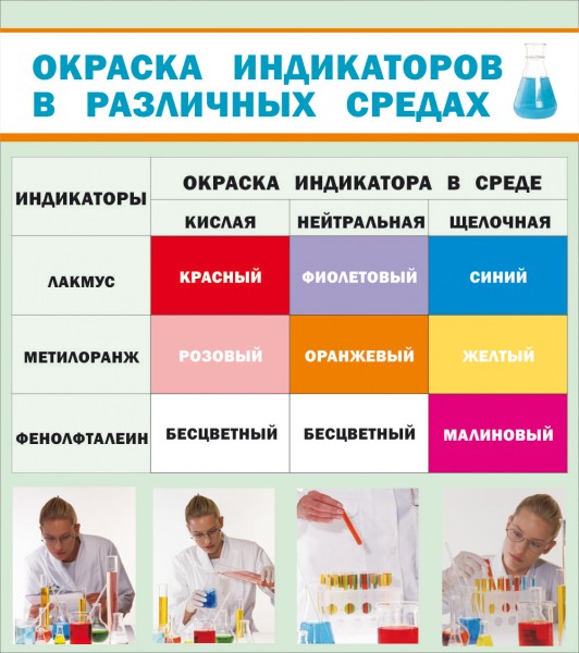 Стенд "Окраска индикаторов в различных средах" ШК-2302